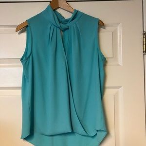 Sleeveless Teal Twist-Neck Blouse - Brand